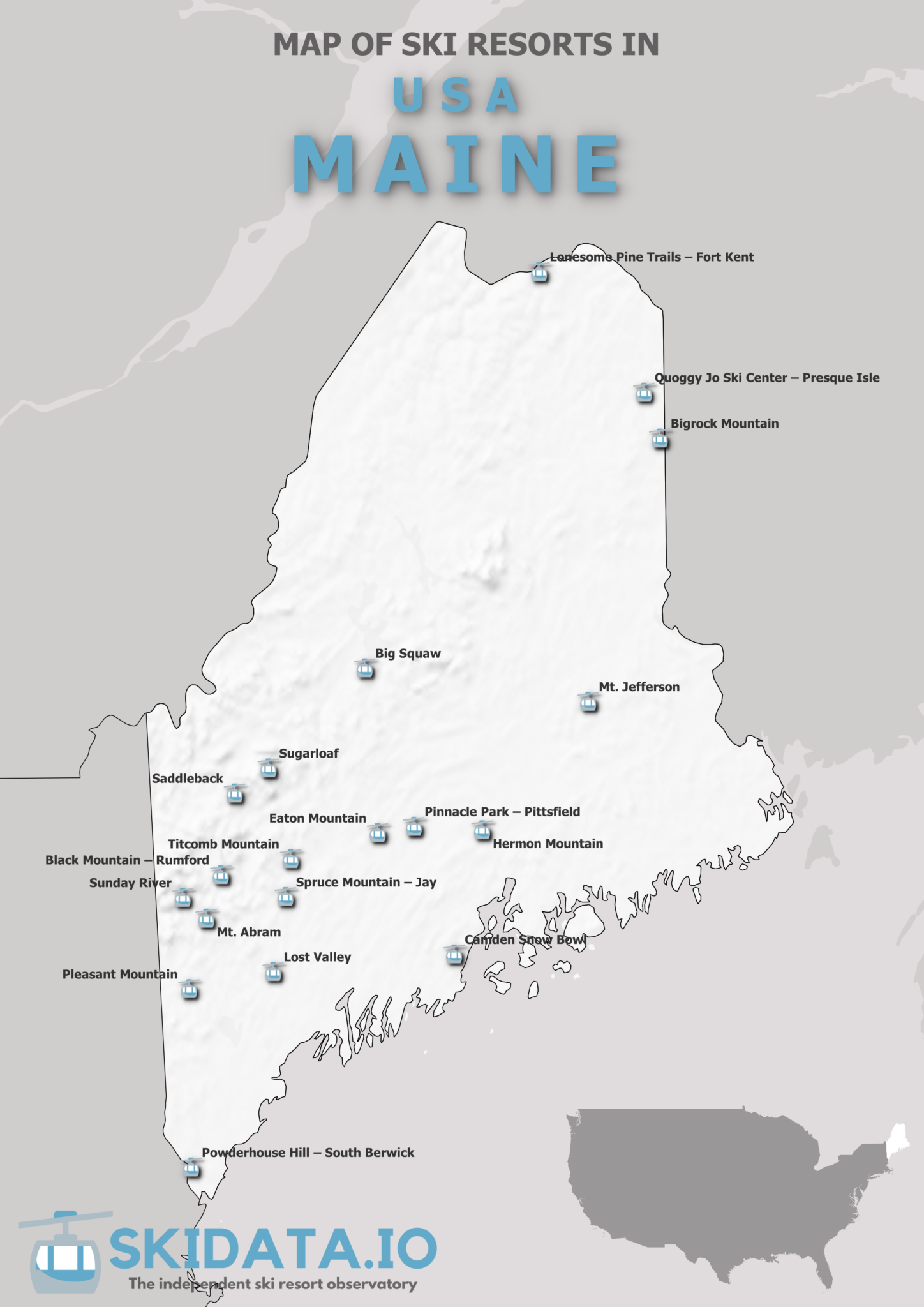 Map of ski resorts in Maine [USA ??]