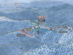 Ballon d'Alsace - Plan des pistes de ski sur Langenberg