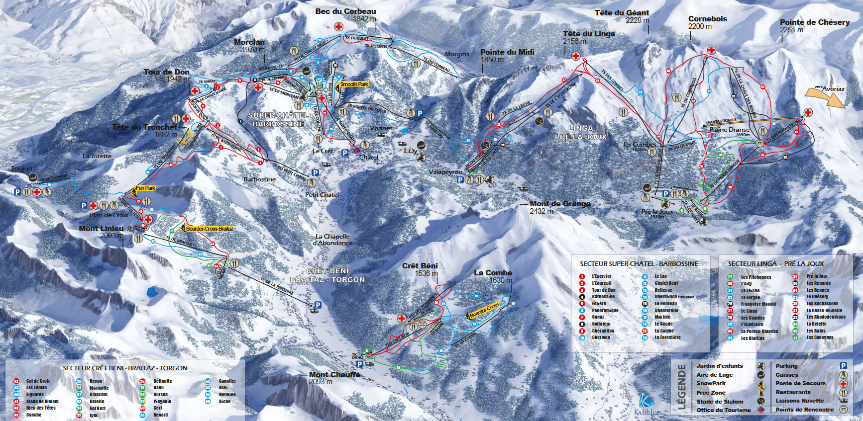 Chatel - trail map