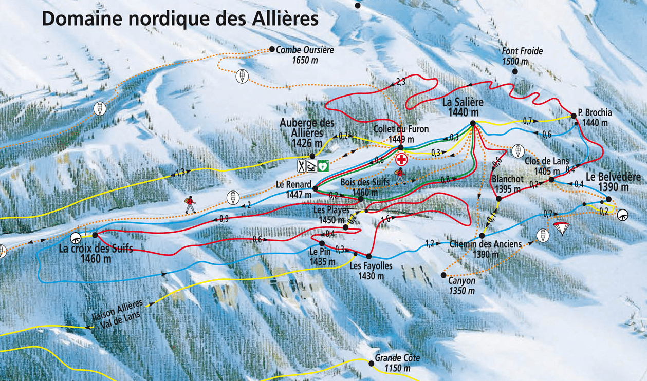 Nordisches Gebiet von Allières - Lans en Vercors