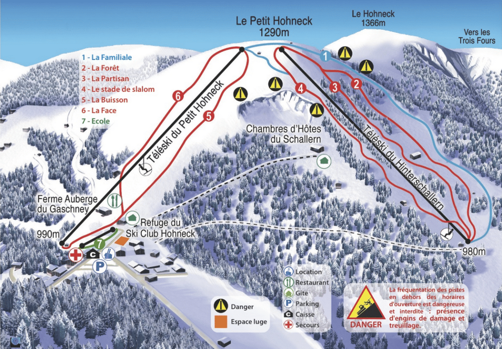 Gaschney - Plan des pistes de ski