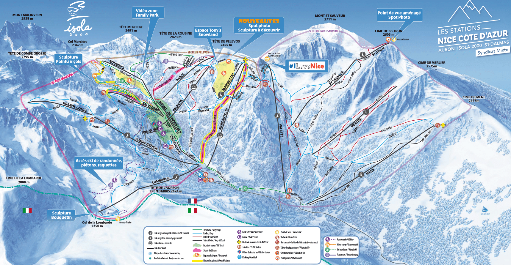 Isola 2000 - Plan des pistes de ski