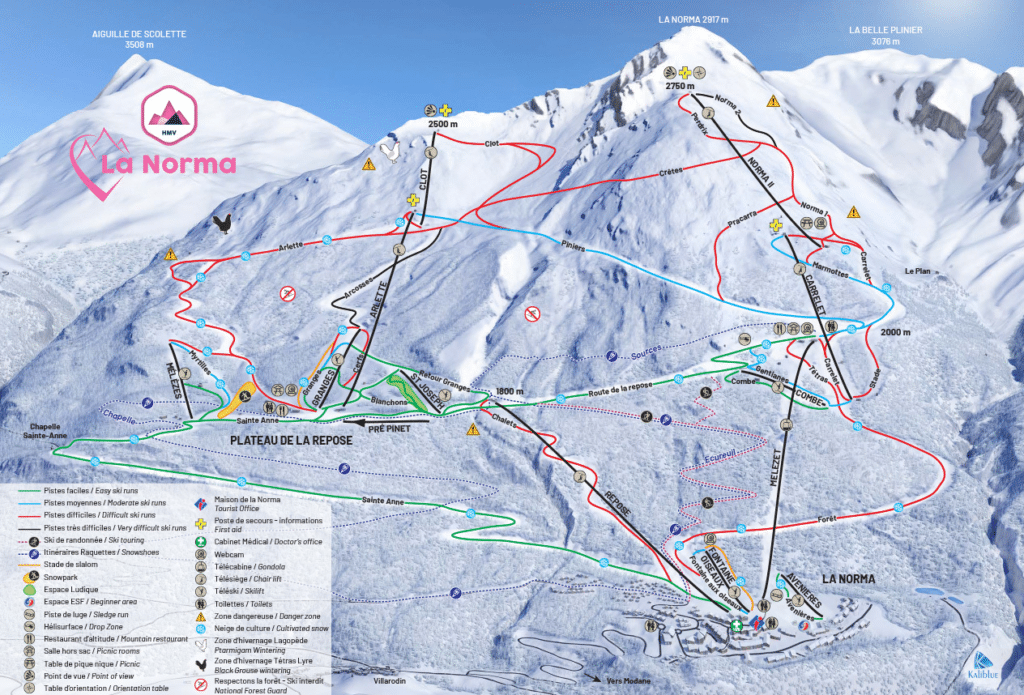 La Norma - Plan des pistes de ski