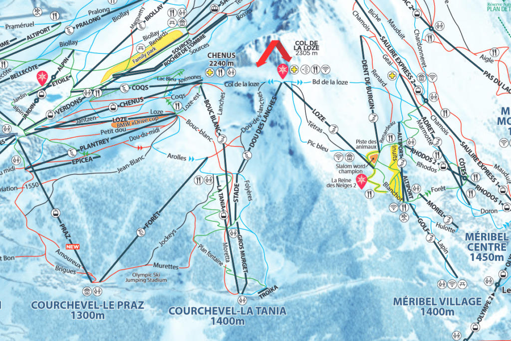 La Tania - Plan des pistes de ski