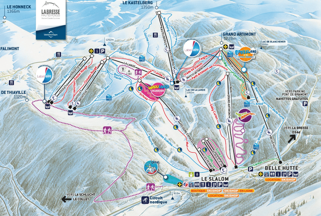 La bresse hohneck - Plan des pistes de ski