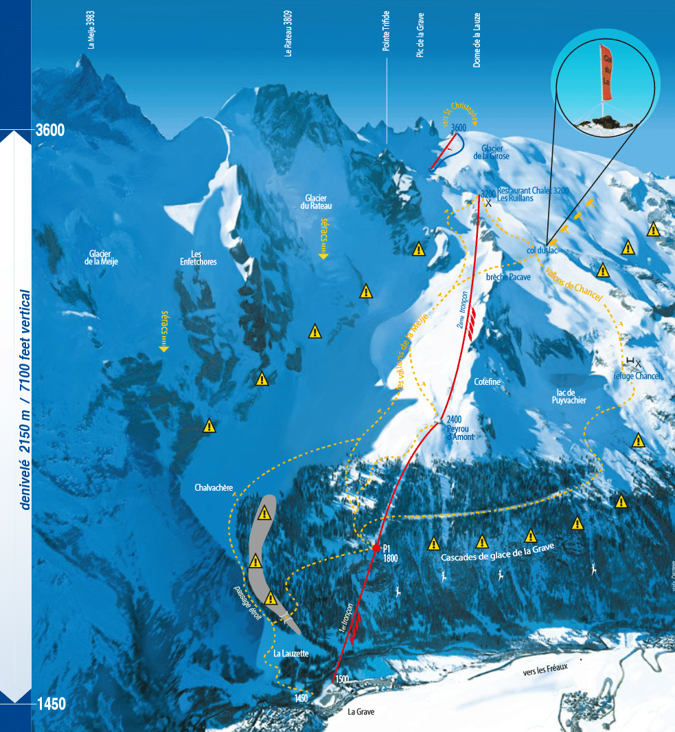 La Grave - Plan des pistes de ski