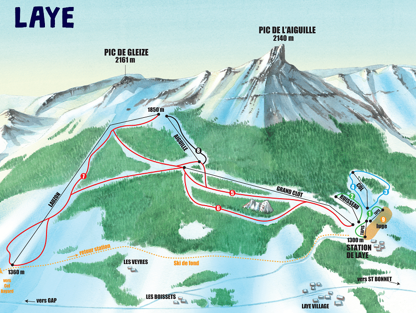 Laye - Ski slope map