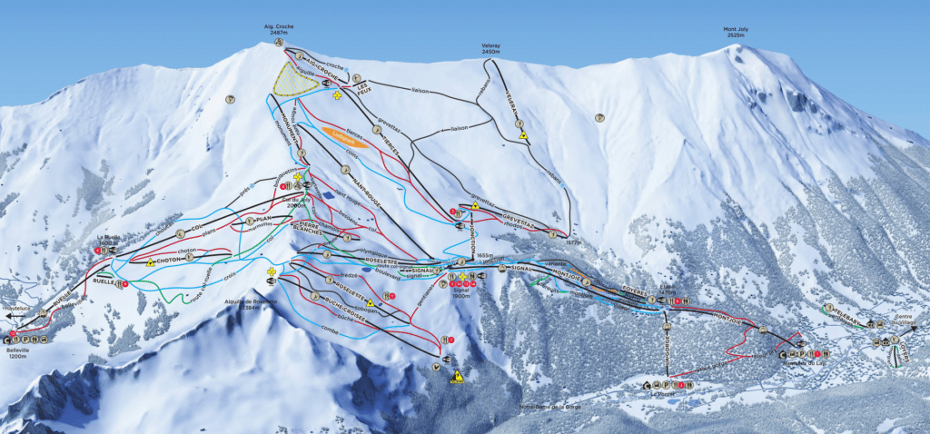 Les Contamines Montjoie - Plan des pistes de ski