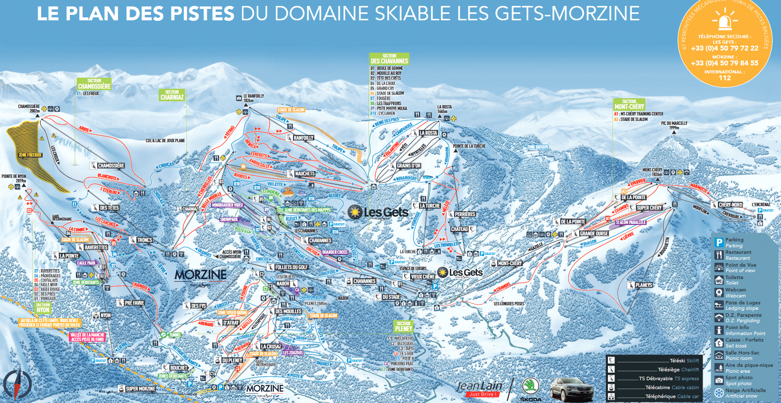 Les Gets & Morzine - Plan des pistes de ski