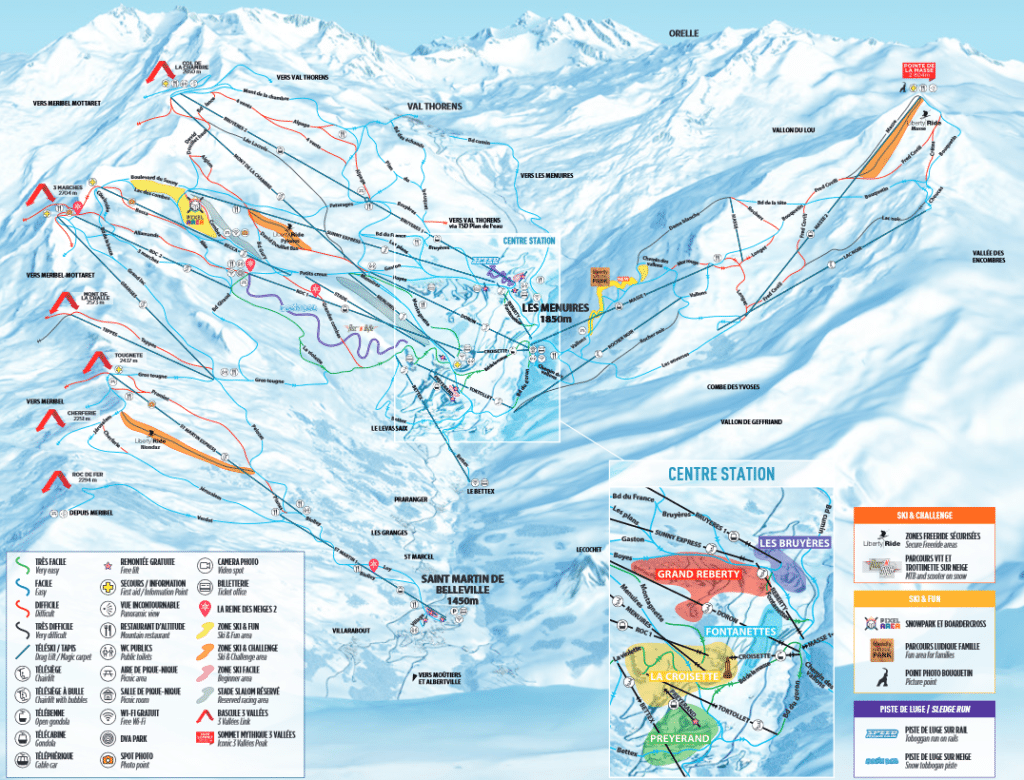 Les Menuires - Plan des pistes de ski