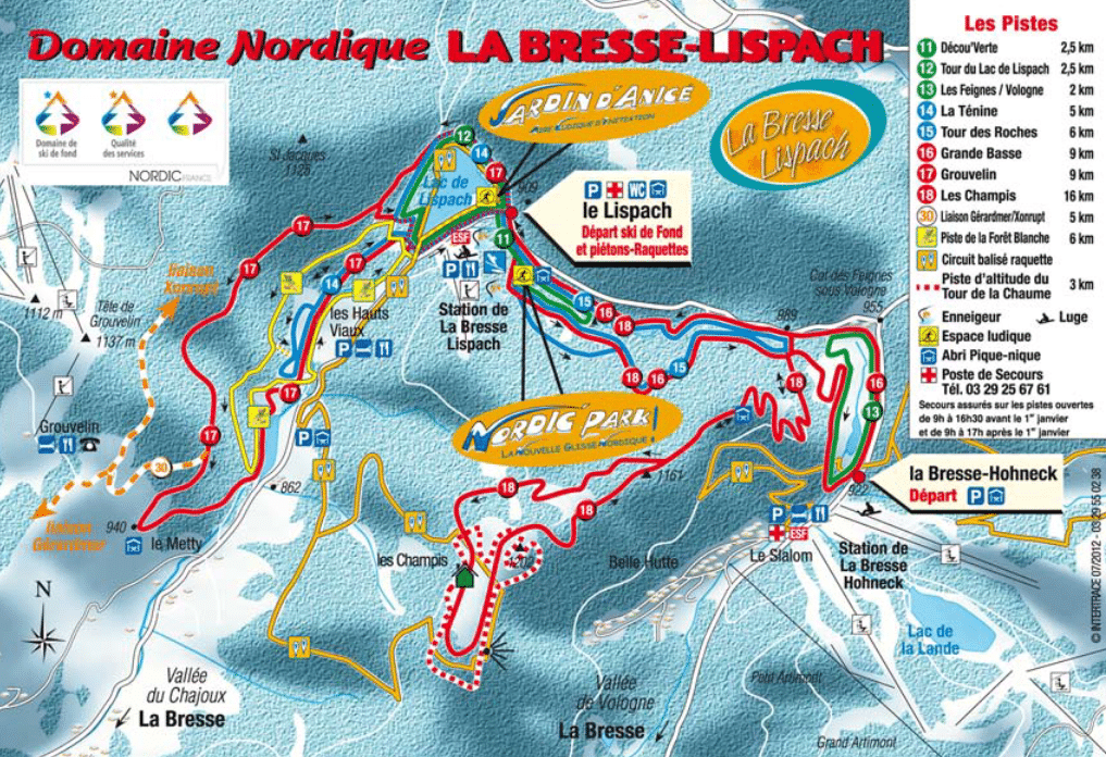 Lispach - Plan des pistes de ski de fond