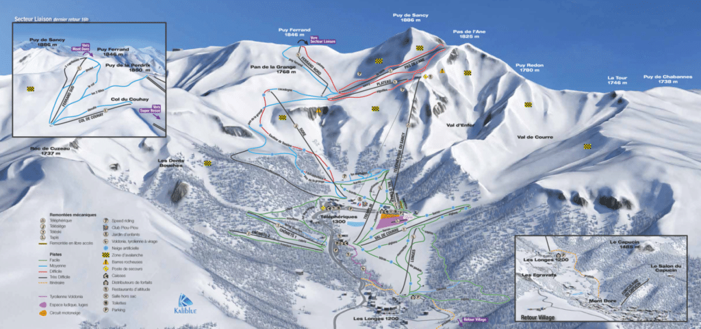 Le Mont Dore - Plan des pistes de ski
