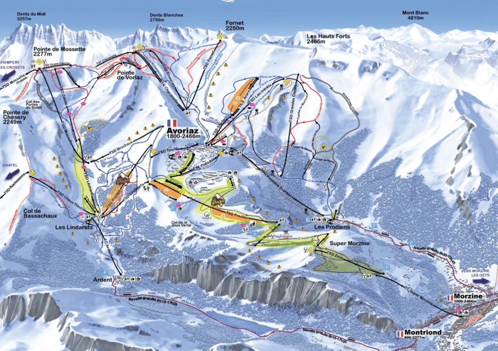 Morzine - Avoriaz - Plan des pistes de ski