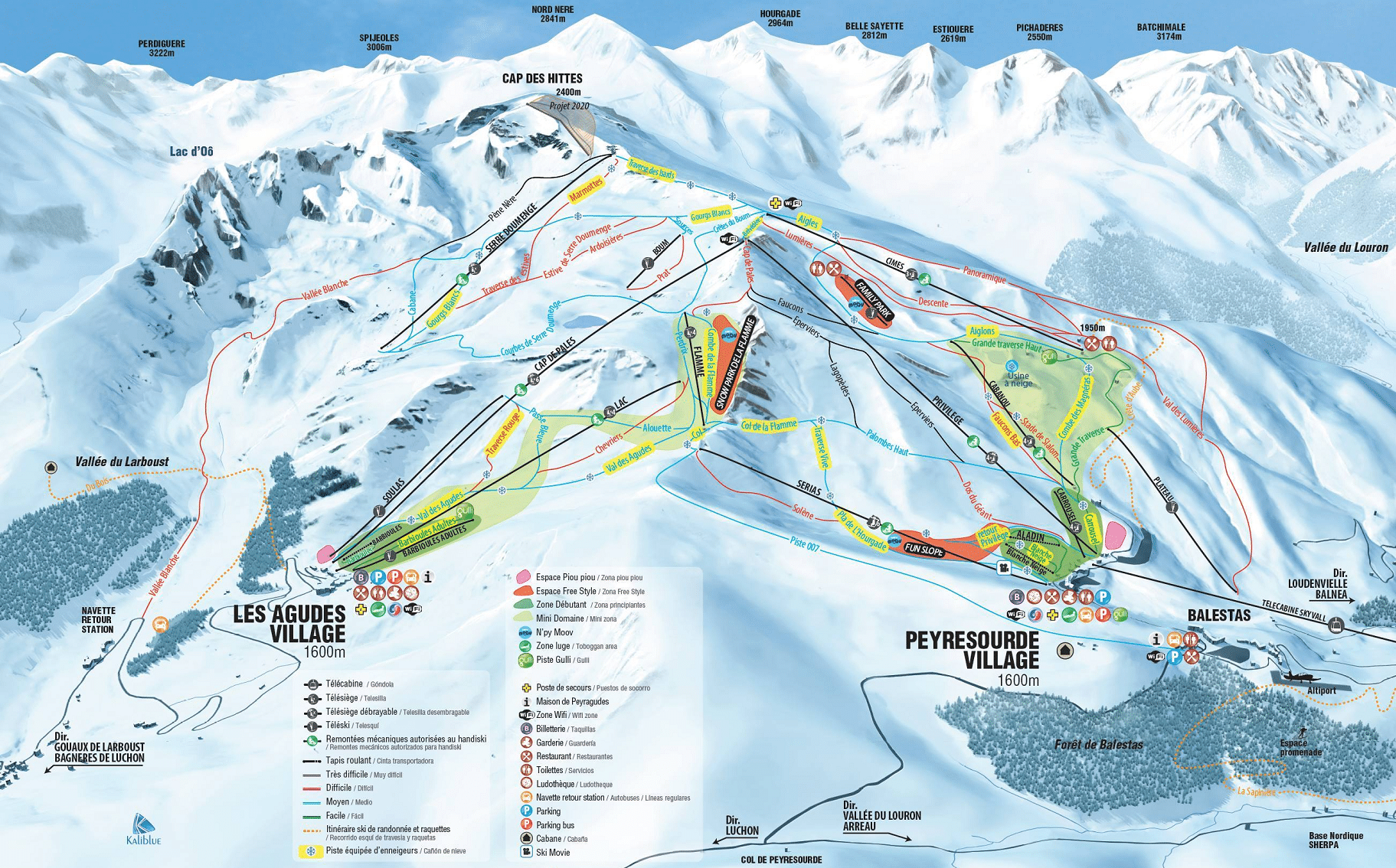 Peyragudes - Plan des pistes de ski