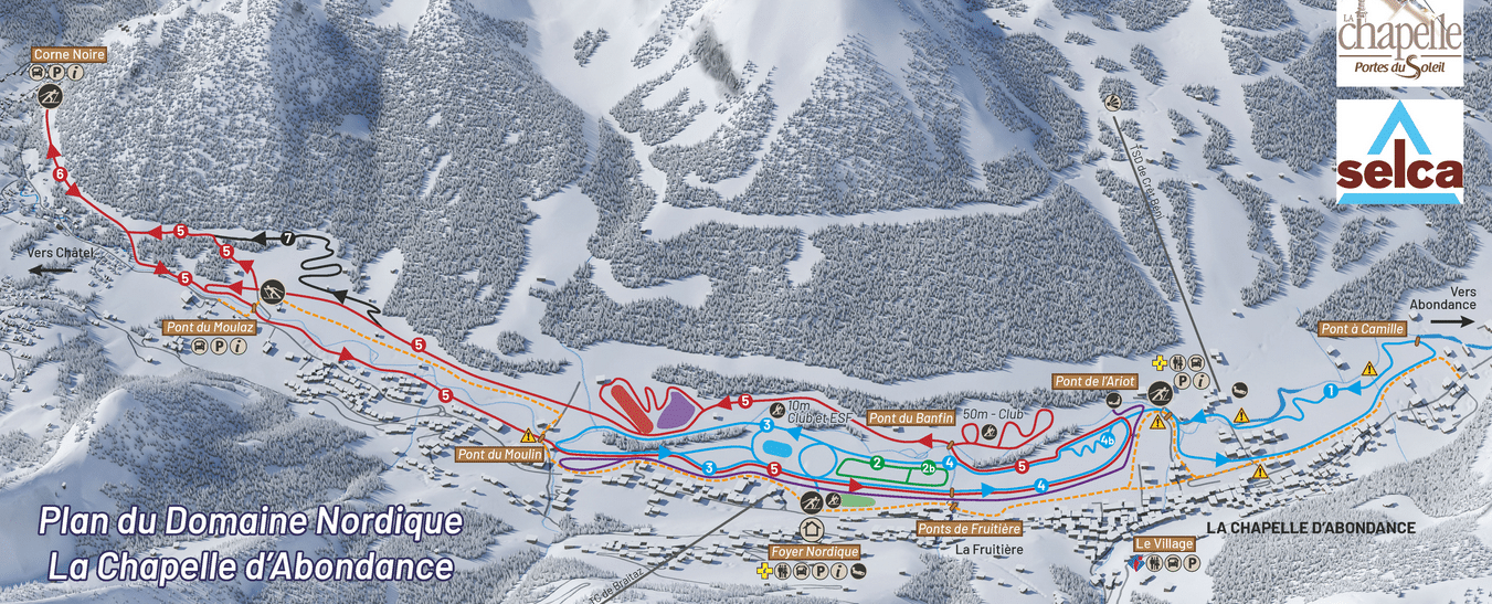 Abondance Chatel - Cross country ski trail map