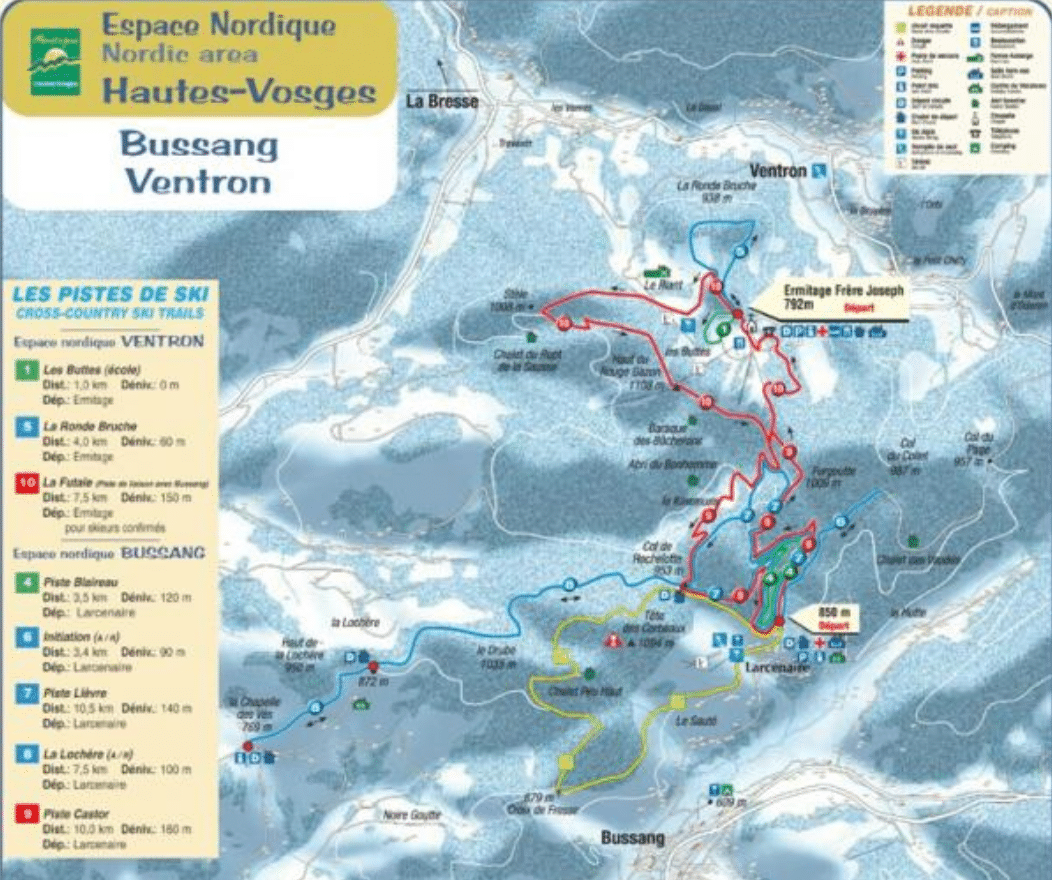 bussang larcenaire _ cross country ski map