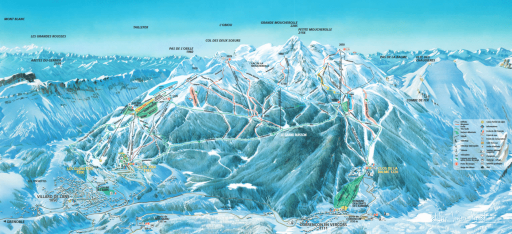 Correncon en Vercors - Ski slopes map