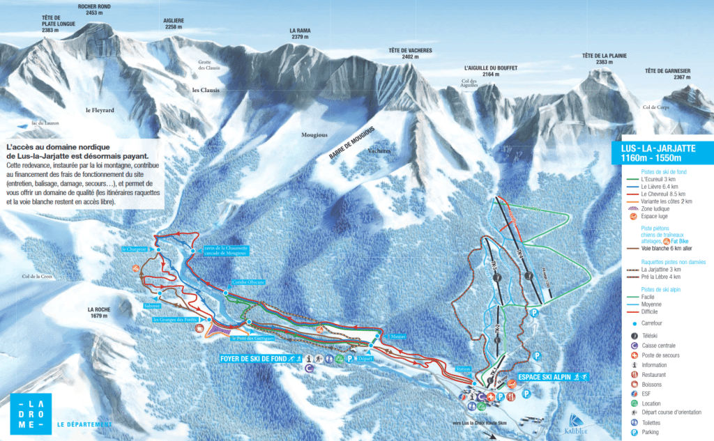 Lus La Jarjatte - Plan des pistes de ski
