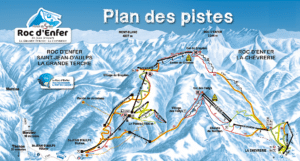Roc d'enfer - Plan des pistes de ski