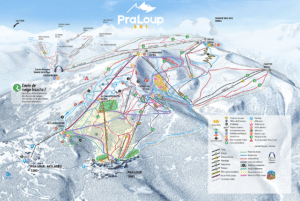praloup - plan des pistes de ski