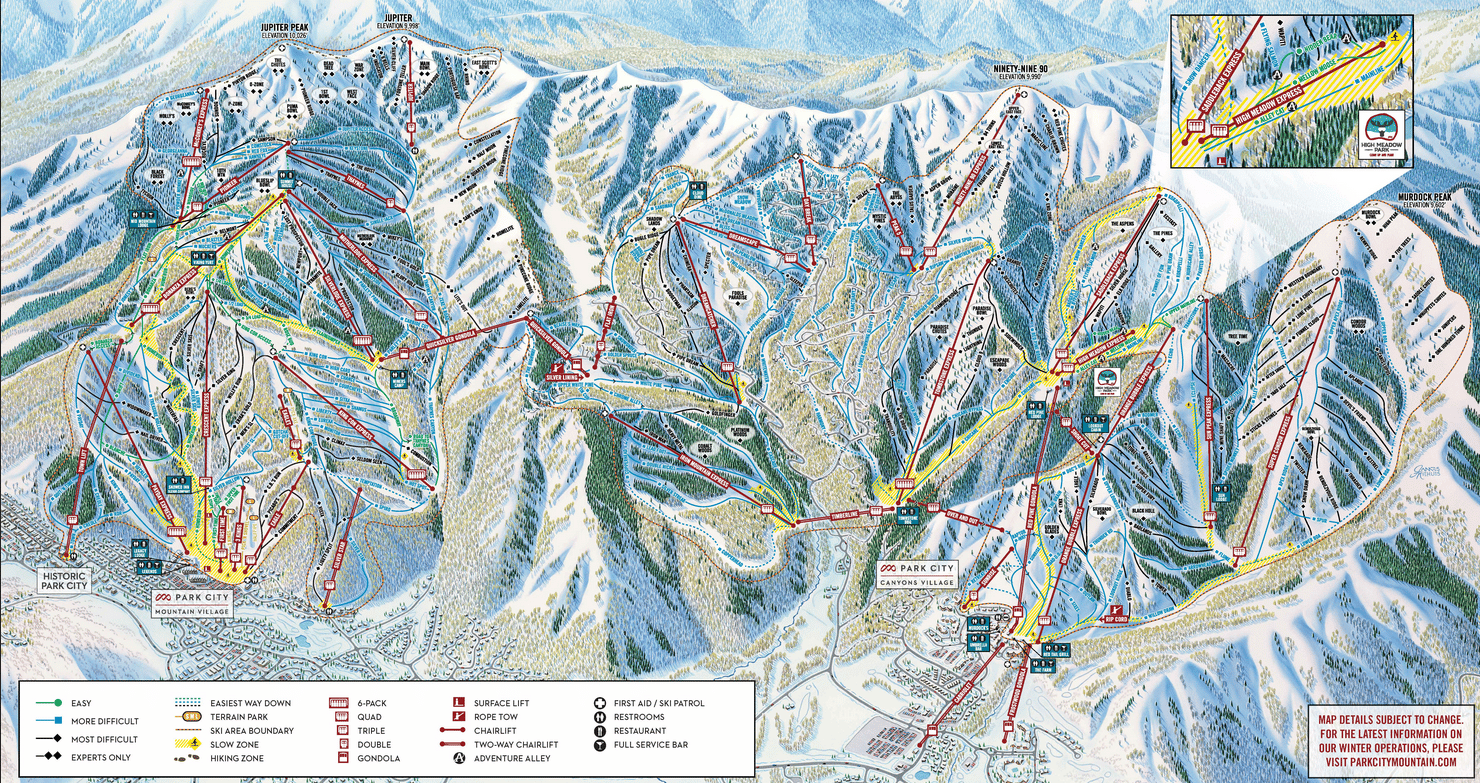 Park City - Plan des pistes de ski