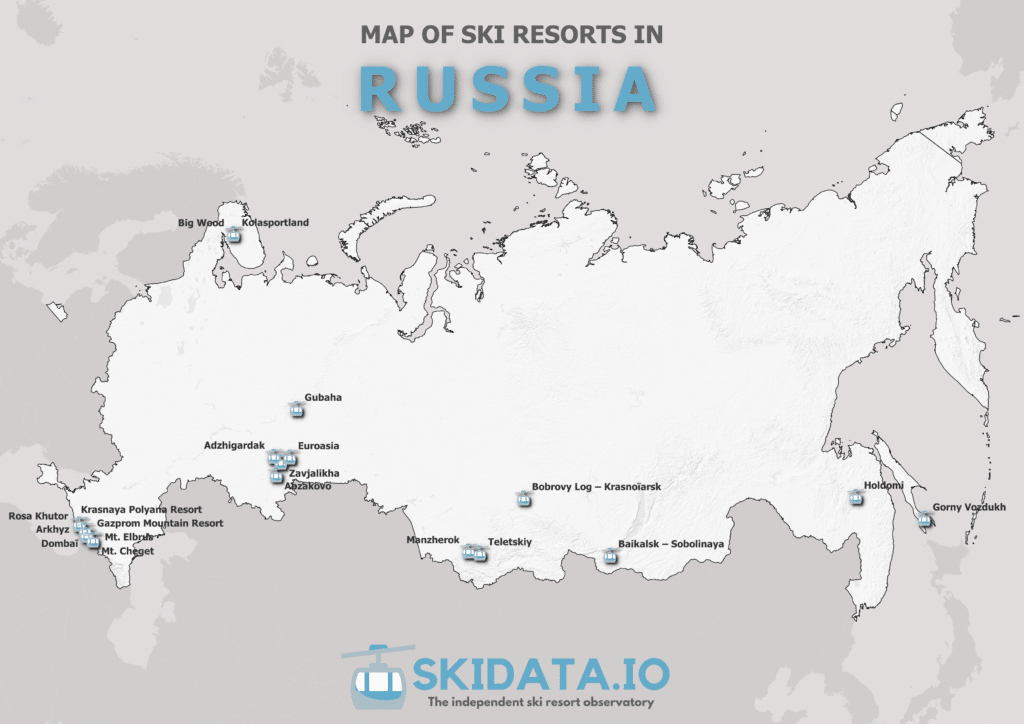 map of ski resorts in russia