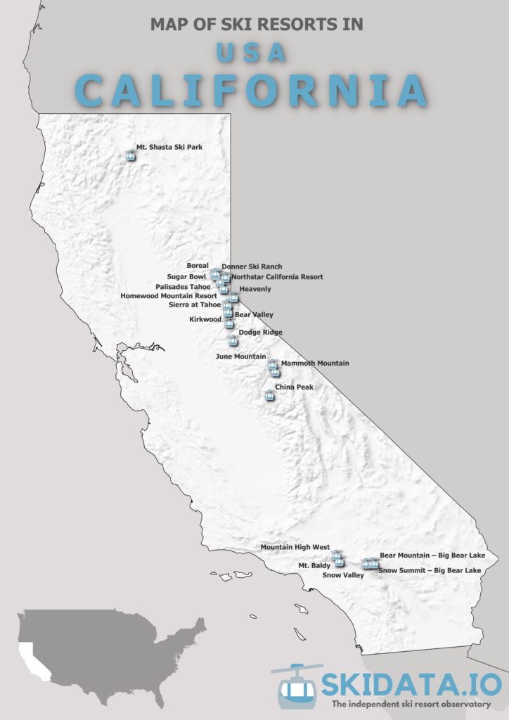 map ski resorts california
